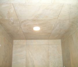 Tiled shower ceiling
