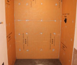 Kerdi-board shower waterproofing