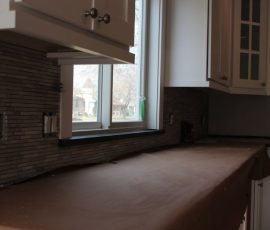 Limestone mosaic kitchen backsplash in Fort Collins_1837