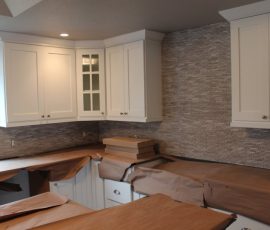 Limestone mosaic kitchen backsplash in Fort Collins_1897