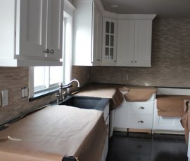 Limestone mosaic kitchen backsplash in Fort Collins_1985